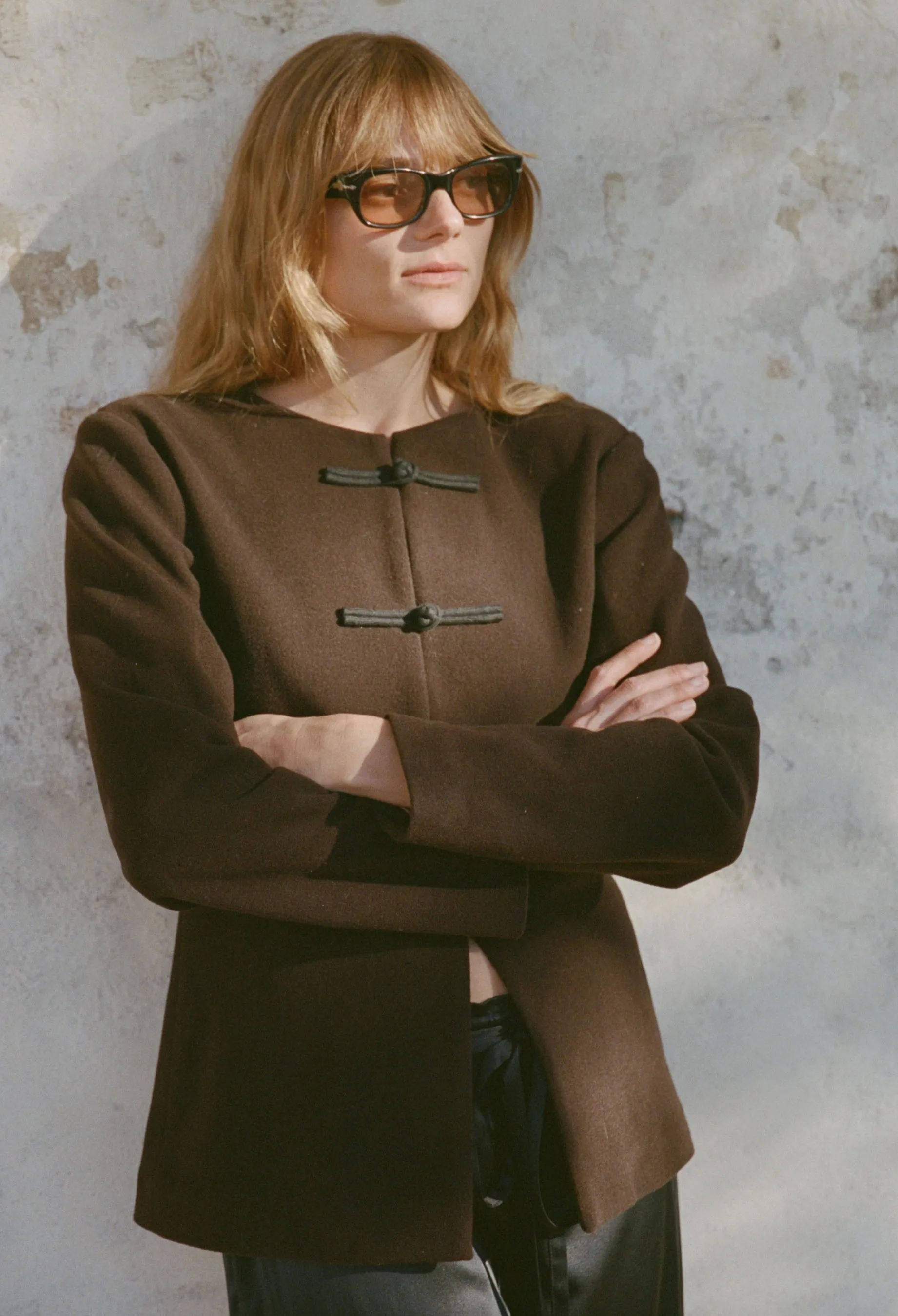 Danelle Brown Felt Coat sold by Ciao Lucia product image thumbnail 4