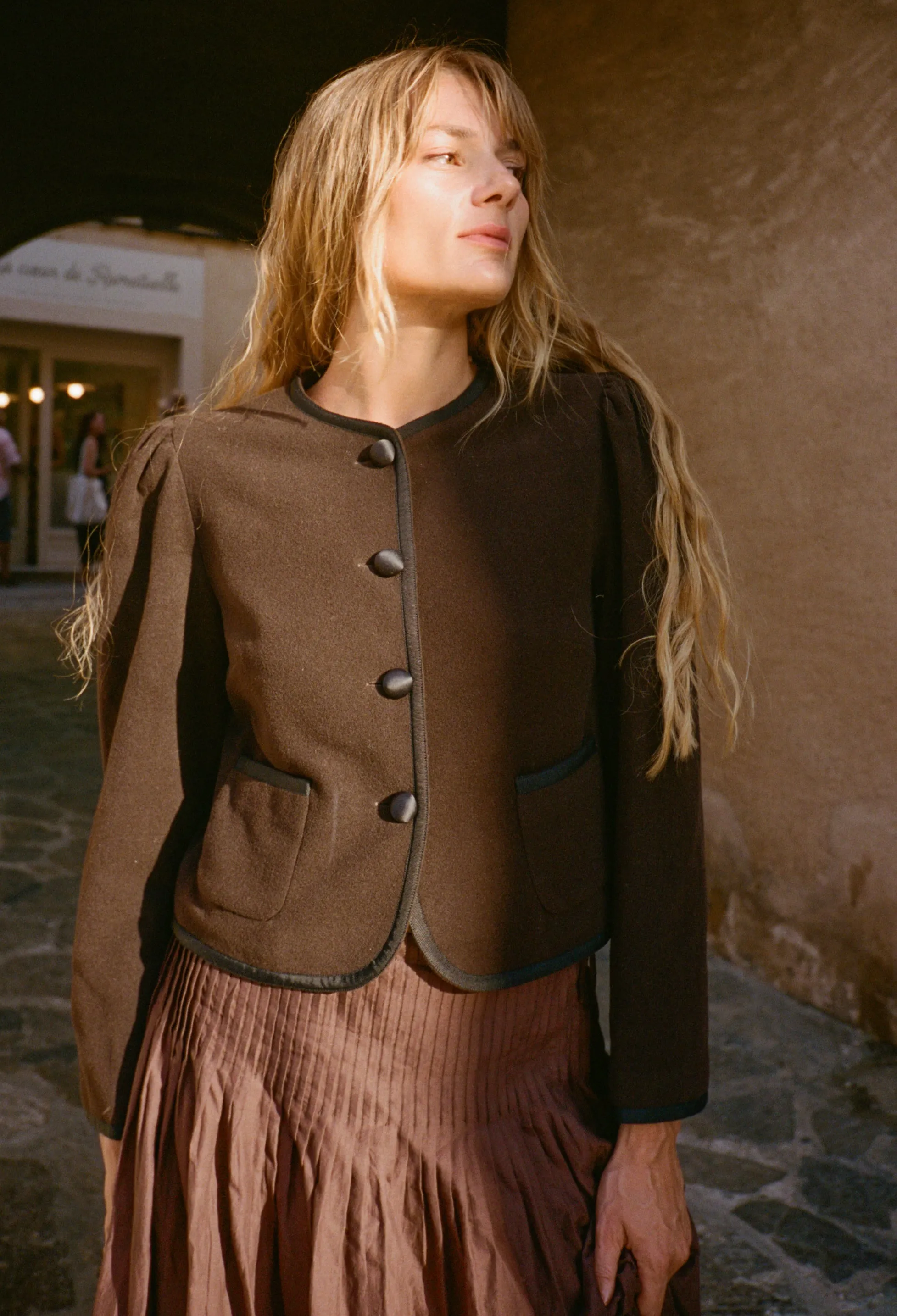 Josiane Brown Felt Jacket sold by Ciao Lucia product image thumbnail 4