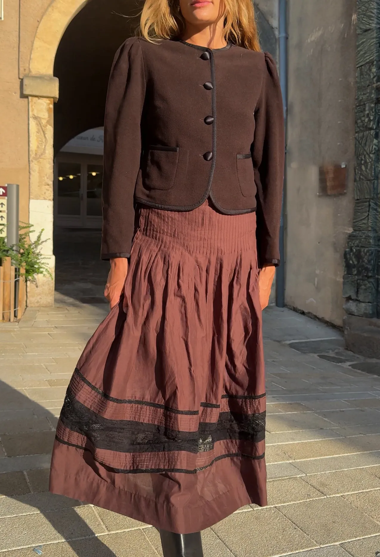 Josiane Brown Felt Jacket sold by Ciao Lucia product image thumbnail 2