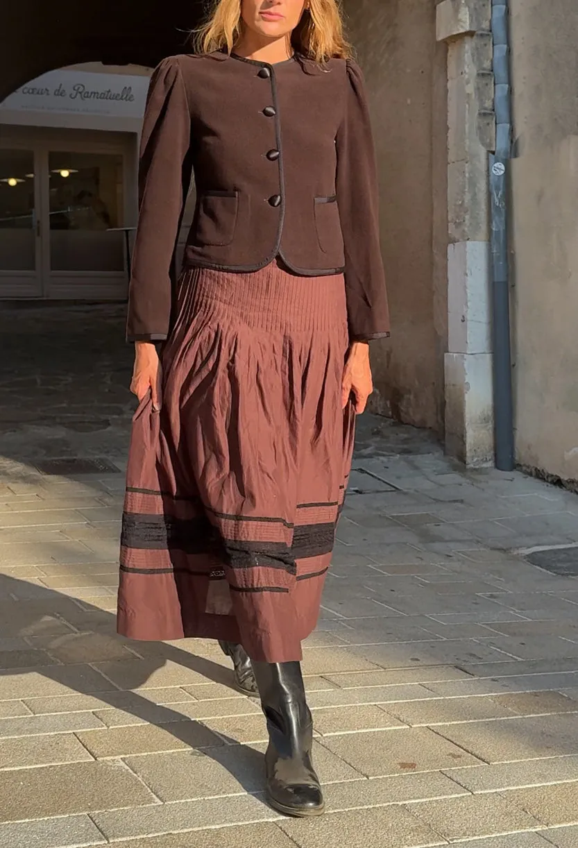 Josiane Brown Felt Jacket sold by Ciao Lucia