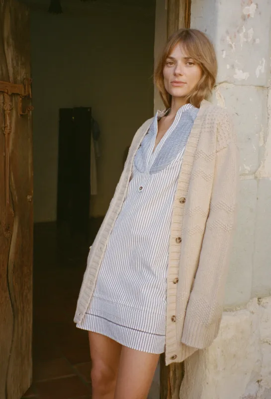 Marlyne Wheat Wool Cardigan made by Ciao Lucia