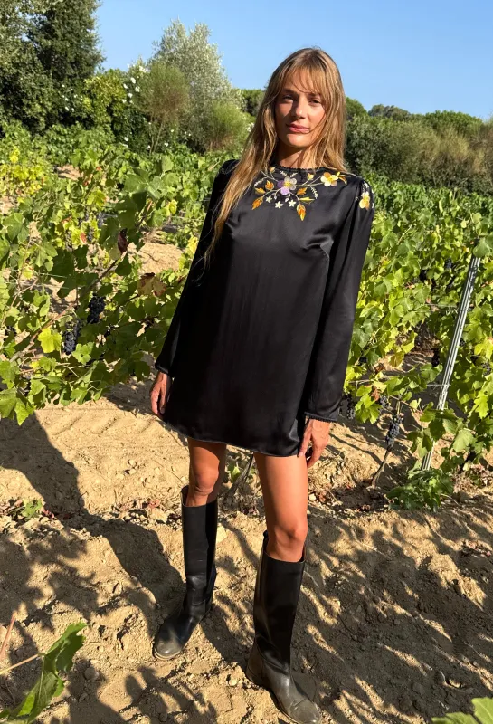 Kadia Black Charmeuse Dress made by Ciao Lucia