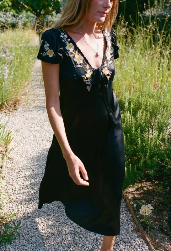 Elize Black Charmeuse Dress made by Ciao Lucia