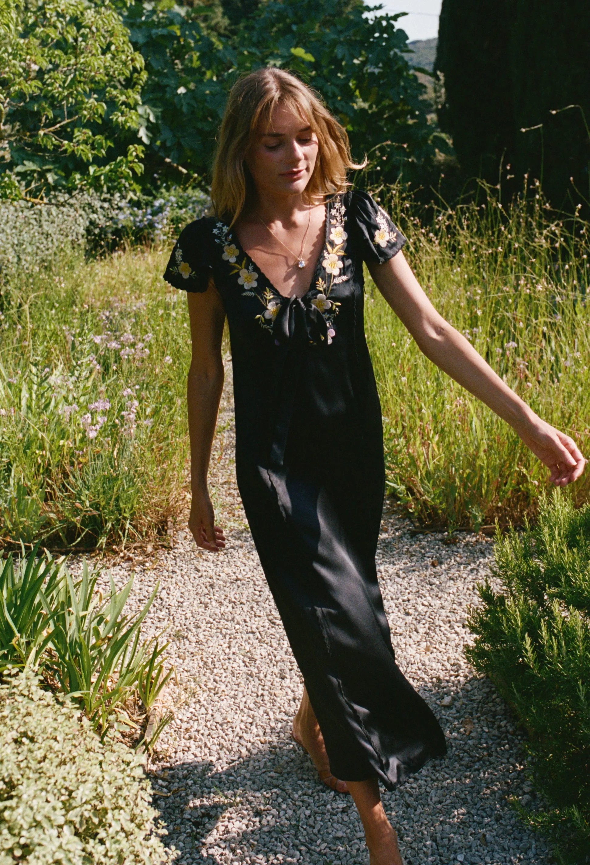 Elize Black Charmeuse Dress sold by Ciao Lucia product image thumbnail 3