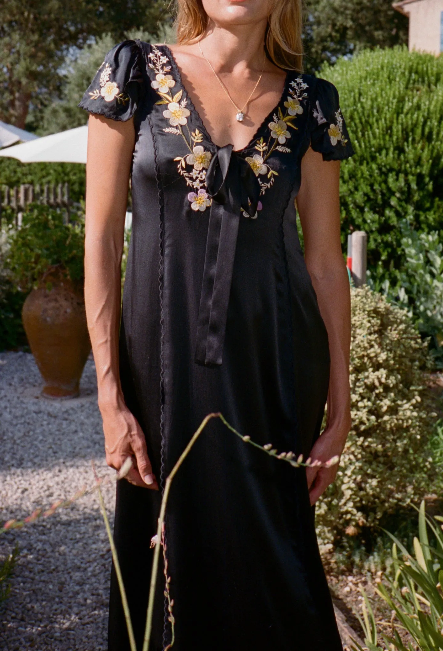 Elize Black Charmeuse Dress sold by Ciao Lucia product image thumbnail 5