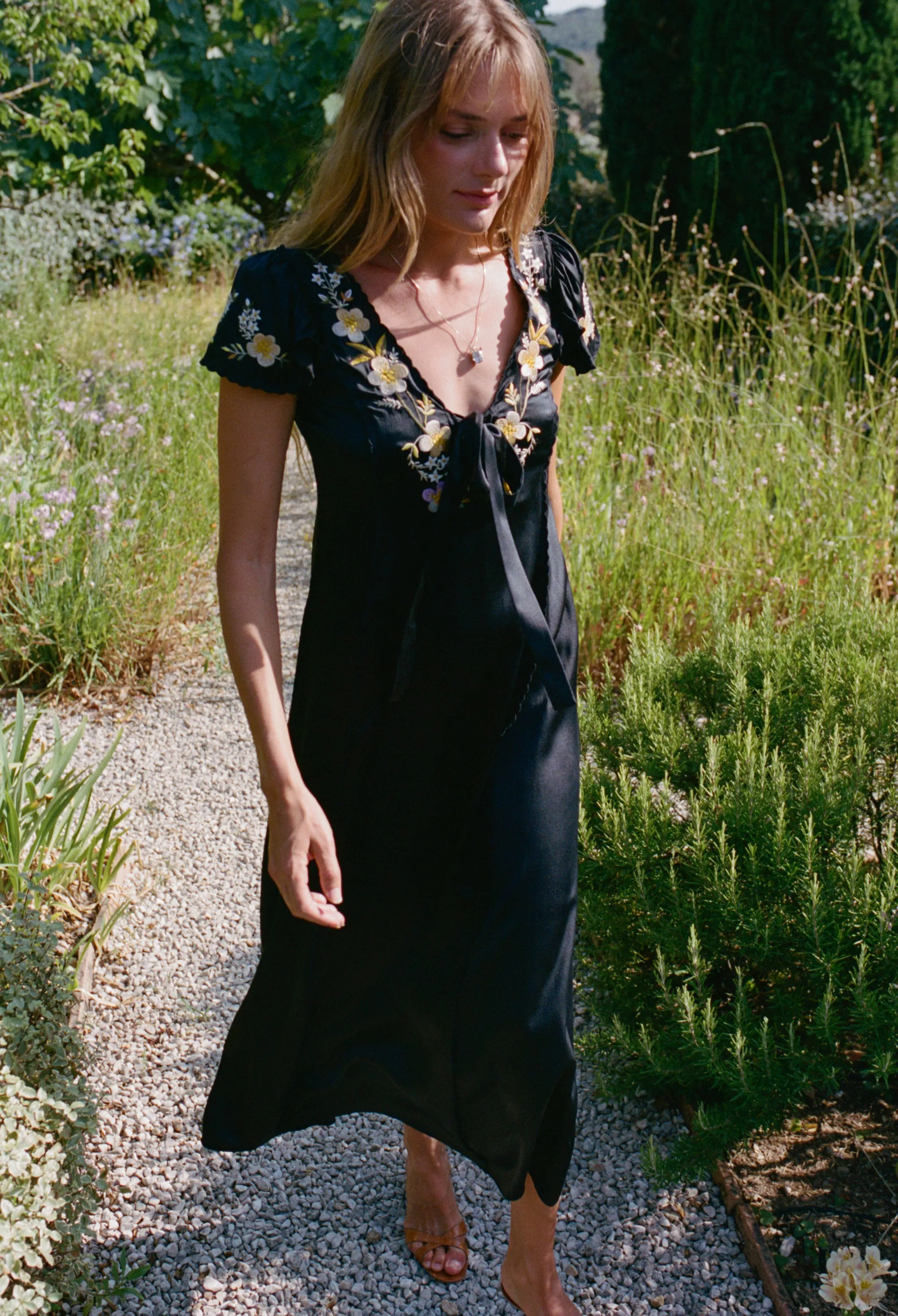 Elize Black Charmeuse Dress sold by Ciao Lucia product image thumbnail 4