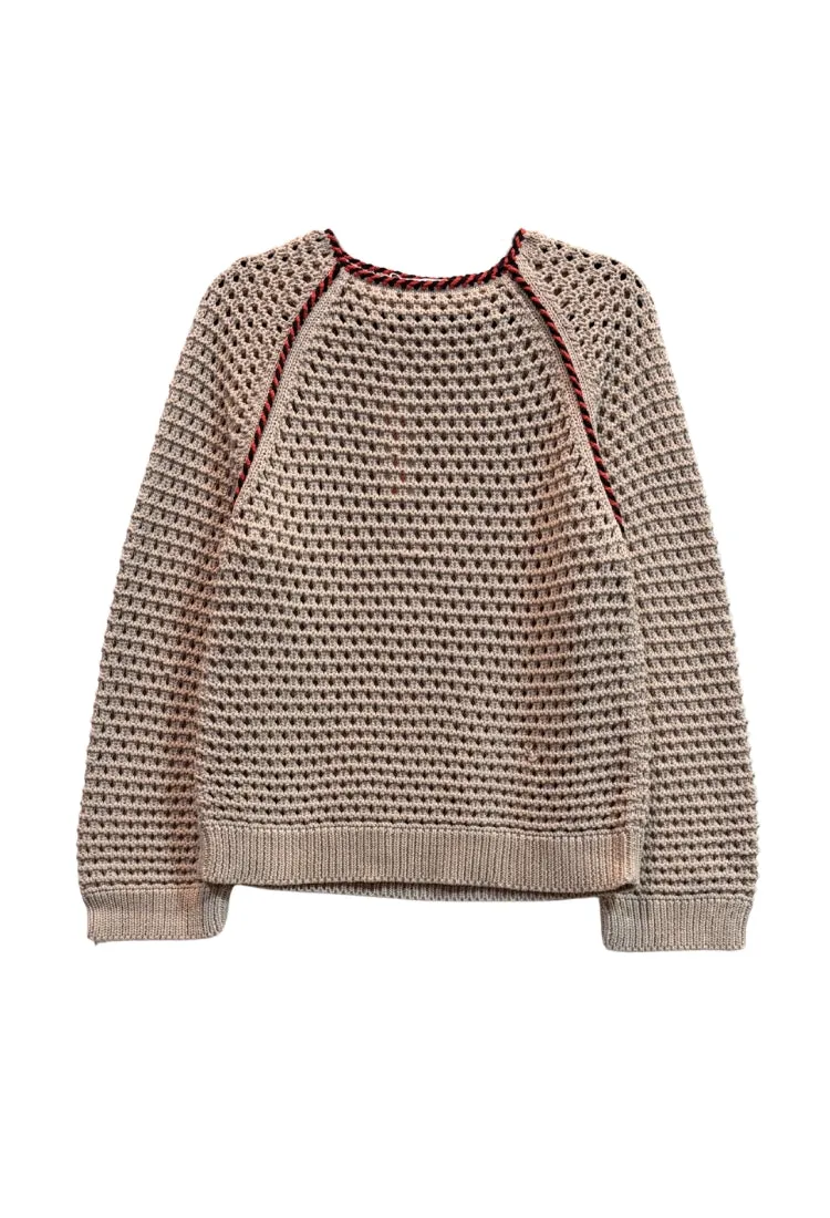 Avra Cotton Crochet Pullover Bone sold by Ciao Lucia product image thumbnail 3
