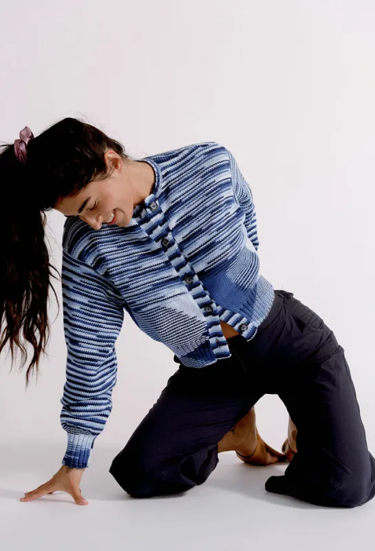 Varese Cardigan Acqua Space Dye made by Ciao Lucia