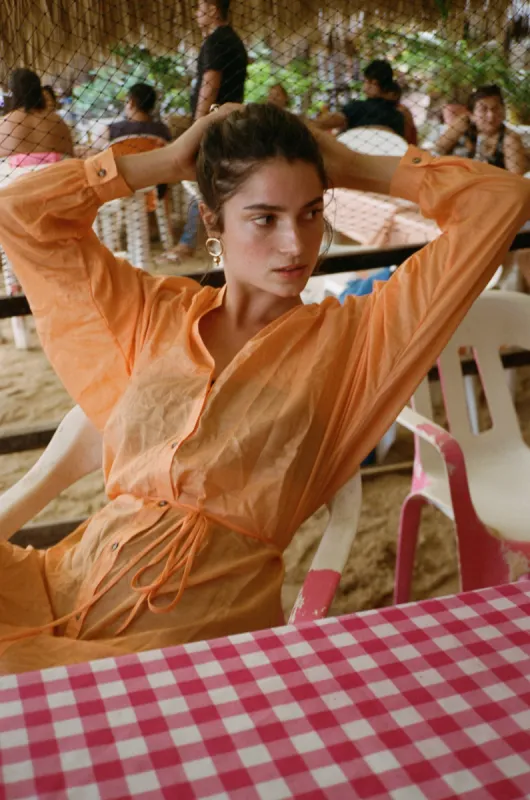 Isabella Dress Tangerine made by Ciao Lucia