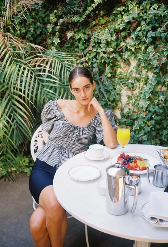 Ezio Top Black Gingham made by Ciao Lucia