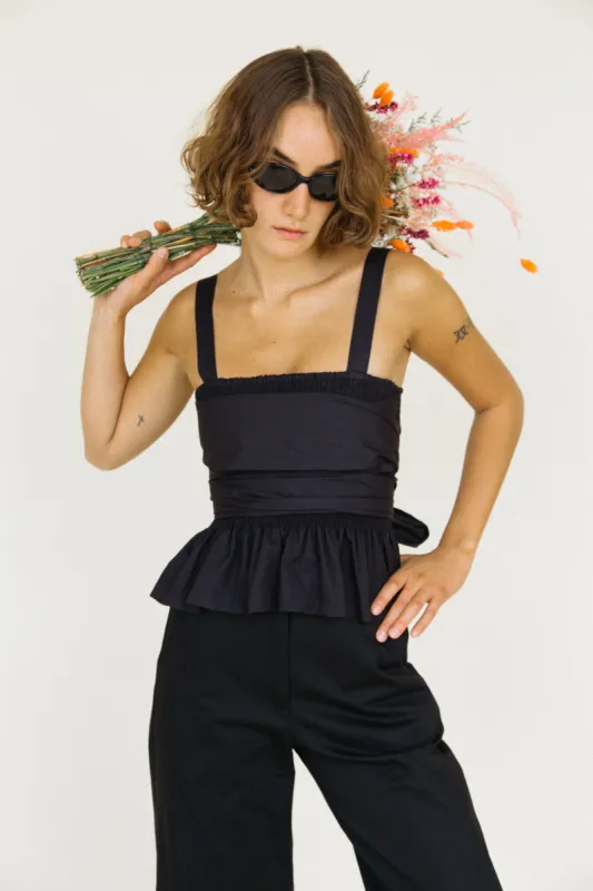 Isla Top Black Cotton sold by Ciao Lucia