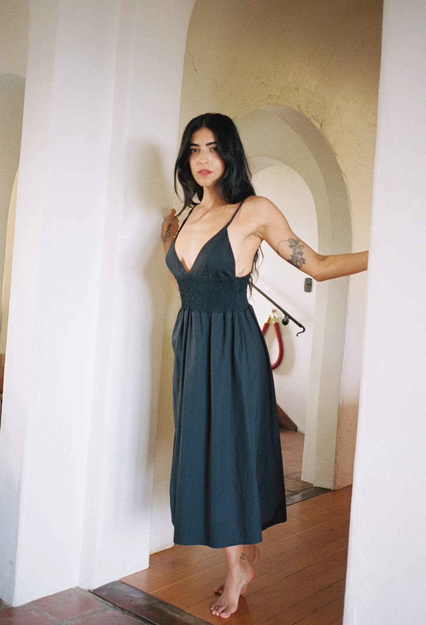 Ravello Dress Black Cotton sold by Ciao Lucia