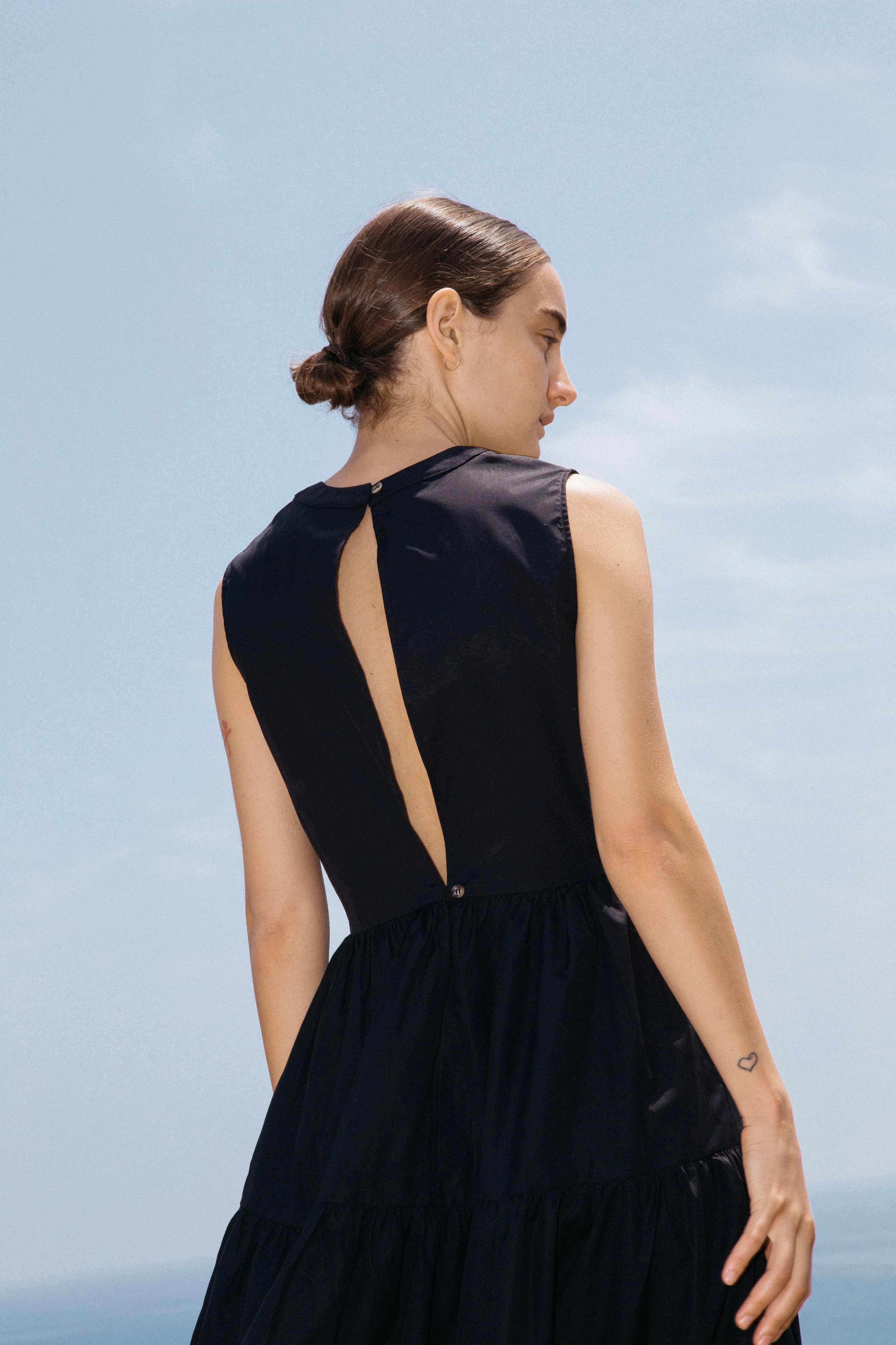 Freya Dress Black Washed Cotton sold by Ciao Lucia product image thumbnail 5