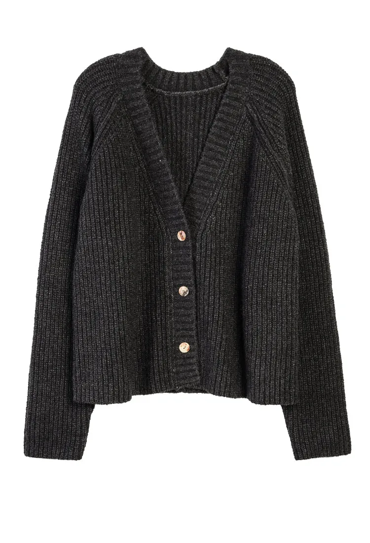 Donni Cashmere Cardigan Charcoal sold by Ciao Lucia product image thumbnail 4