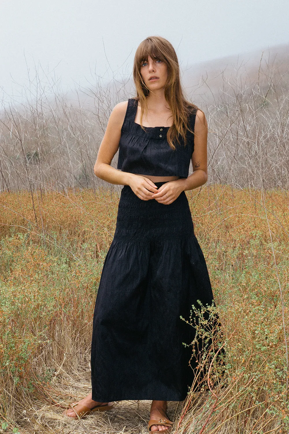 Eva Top Black Dupioni sold by Ciao Lucia