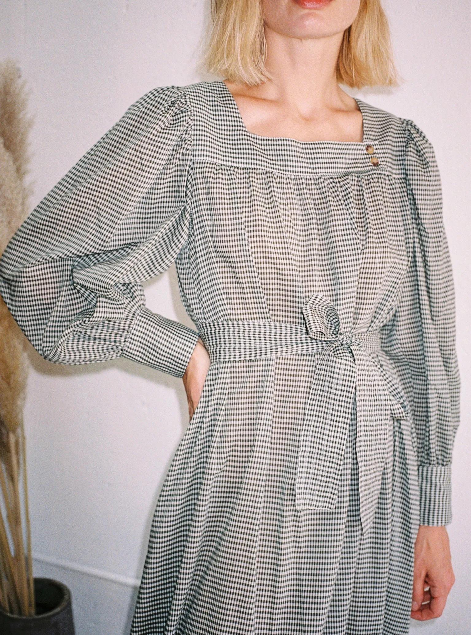 Violetta Dress Green Gingham sold by Ciao Lucia product image thumbnail 2