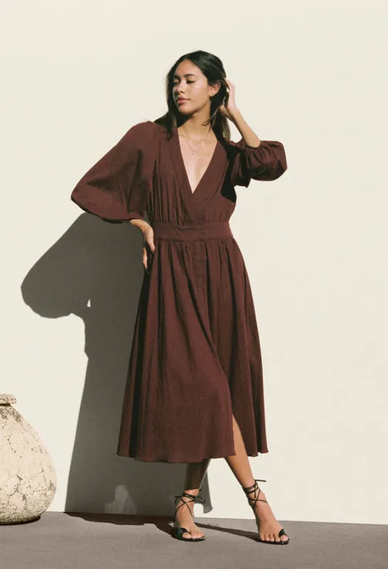 Cala Dress Eggplant made by Ciao Lucia