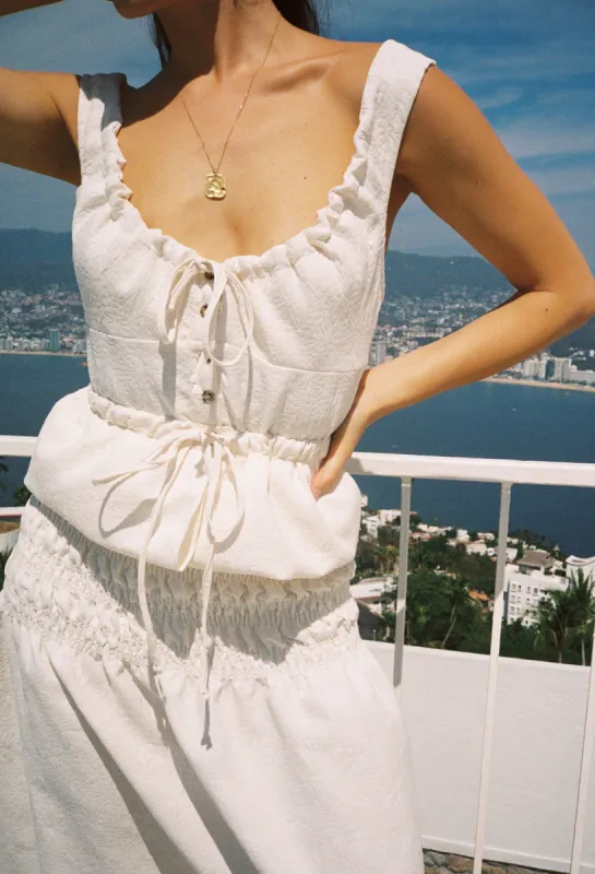 Ilaria Top Ivory Jacquard sold by Ciao Lucia