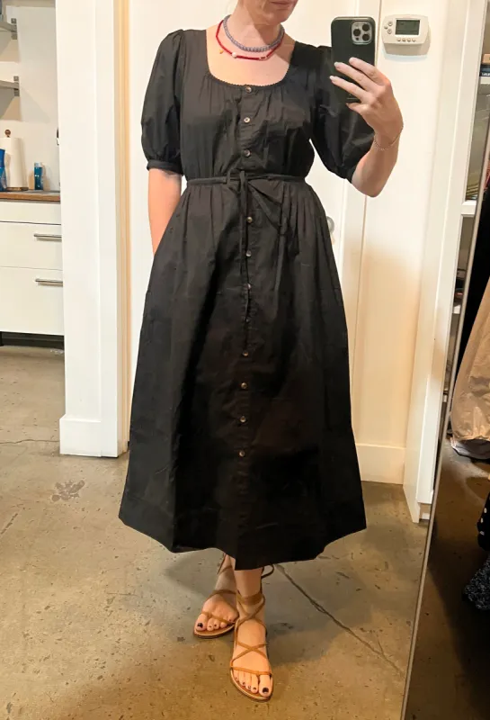 Albertine Black Cotton Dress sold by Ciao Lucia