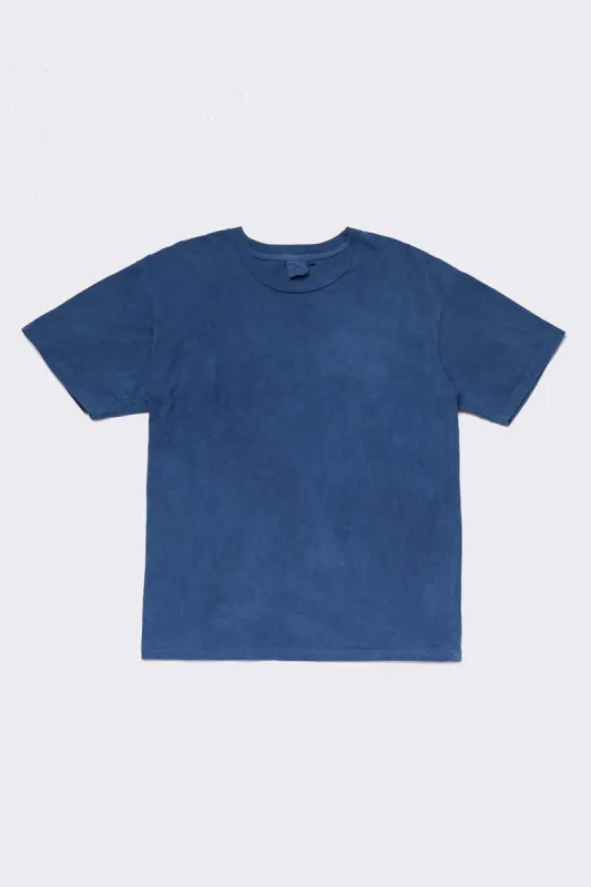 Indigo Dyed Women's Organic Unisex Style Crew Tee sold by Harvest and Mill