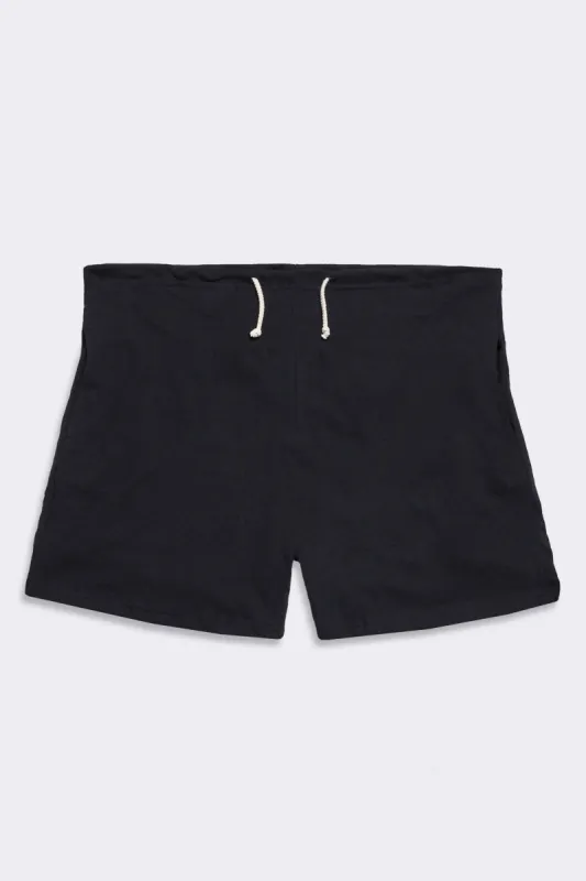 Men's Organic Drawstring Only Lounge Shorts in Black made by Harvest and Mill