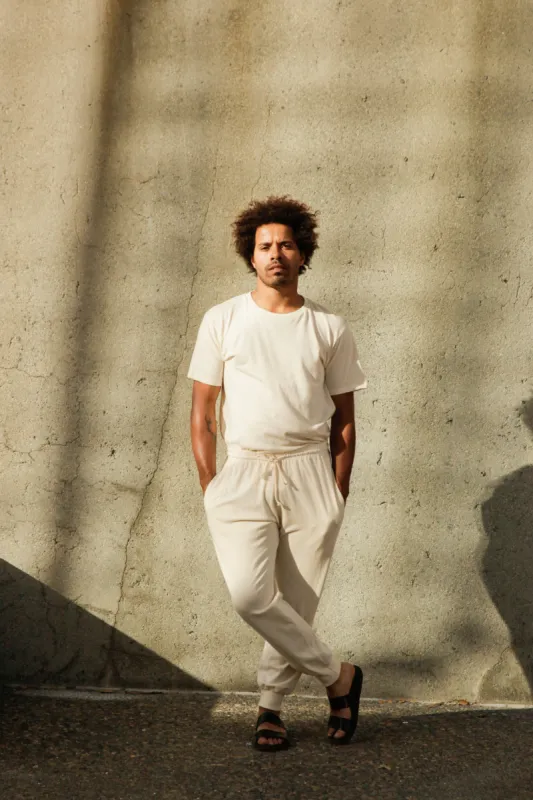 Men's Organic Jogger Pants in Natural sold by Harvest and Mill