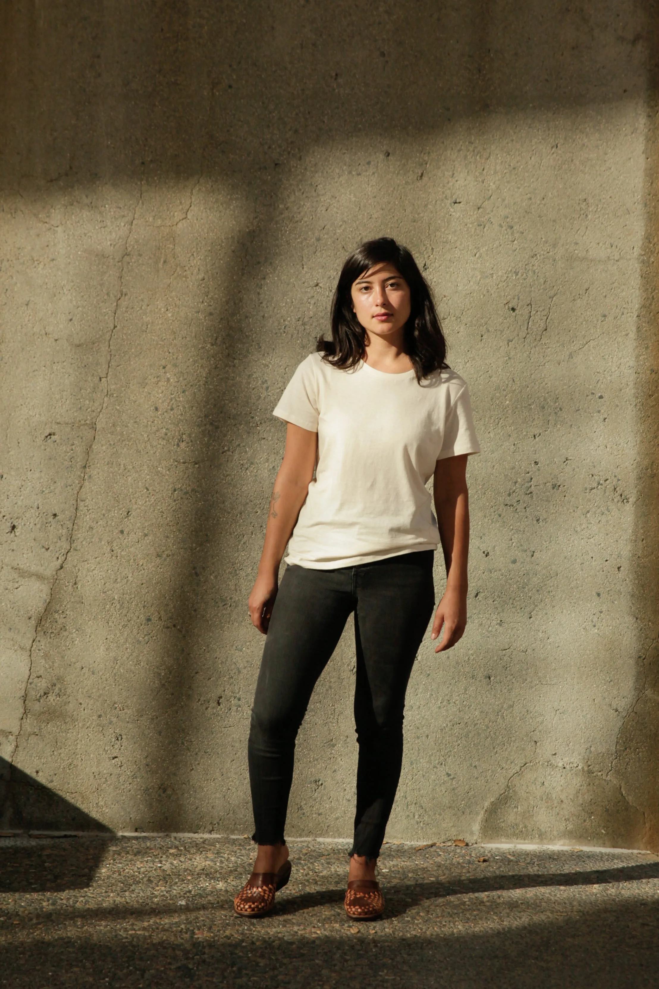 Women's Organic Crew Tee in Natural sold by Harvest and Mill