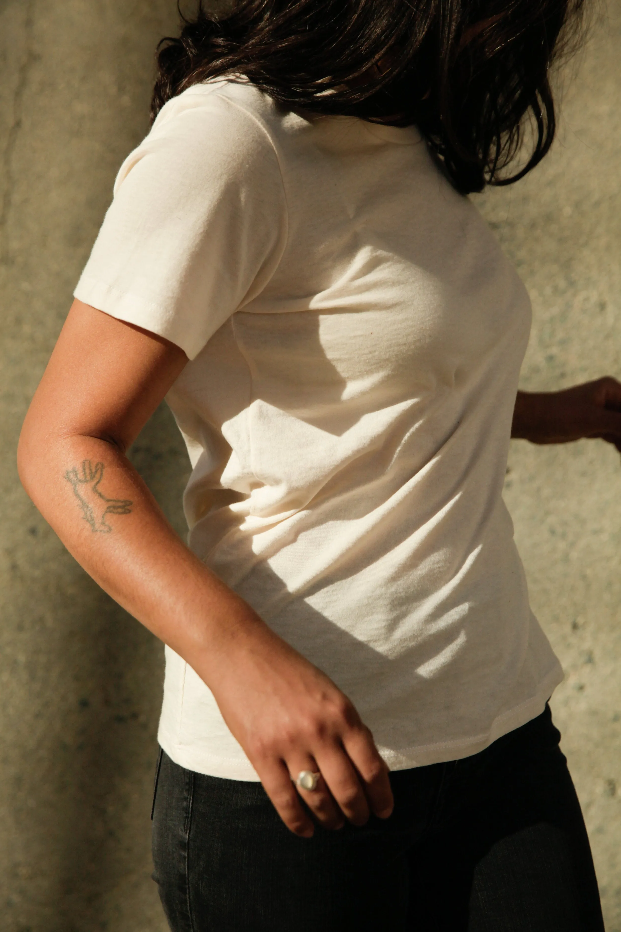 Women's Organic Crew Tee in Natural sold by Harvest and Mill product image thumbnail 3