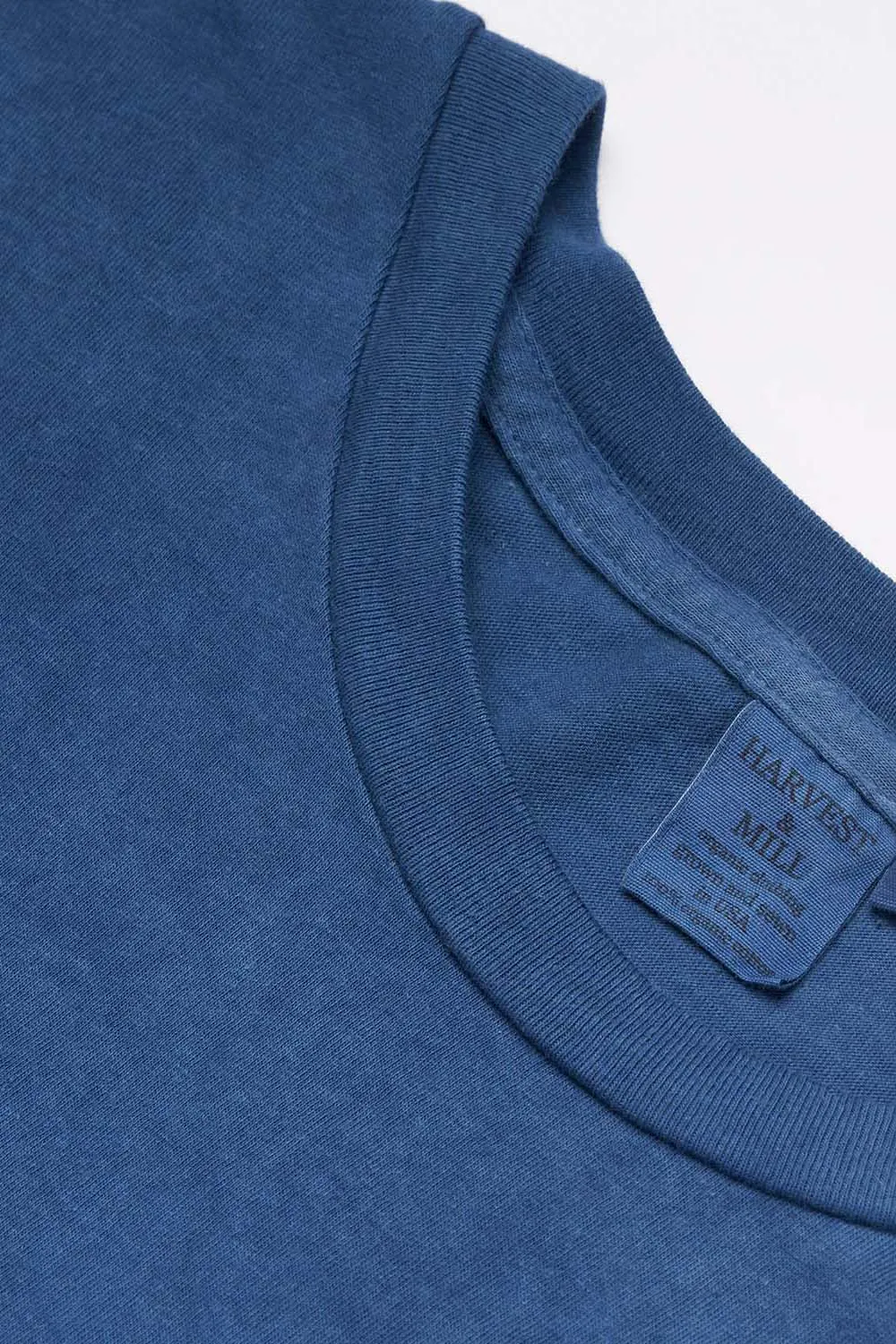 Indigo Dyed Men's Organic Crew Tee sold by Harvest and Mill product image thumbnail 3