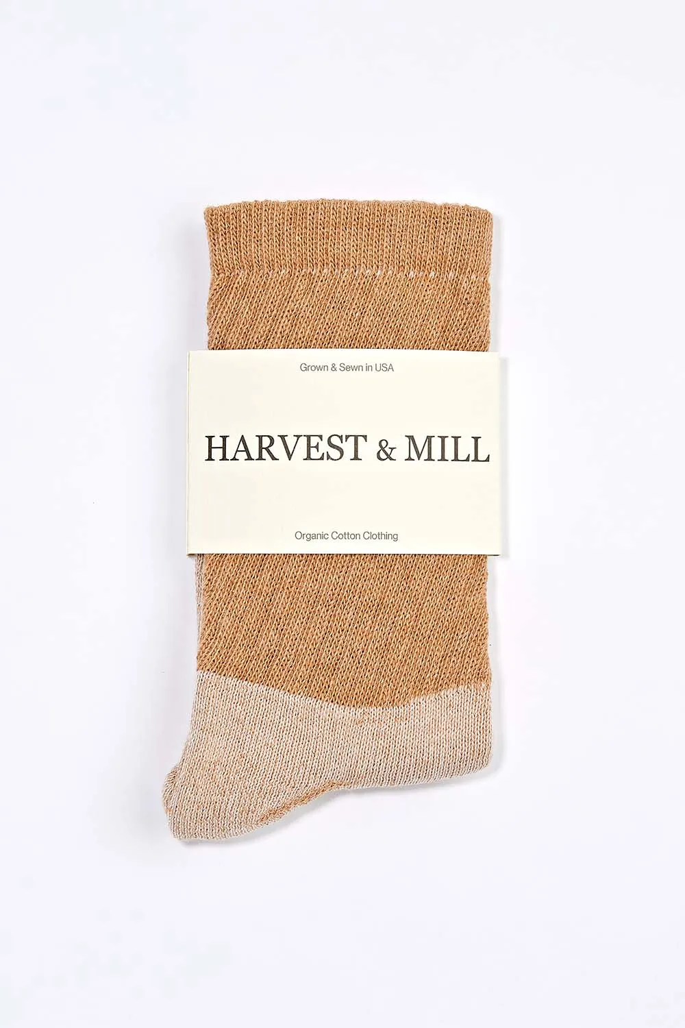 Men's Organic Cotton Socks Brown Crew sold by Harvest and Mill product image thumbnail 3