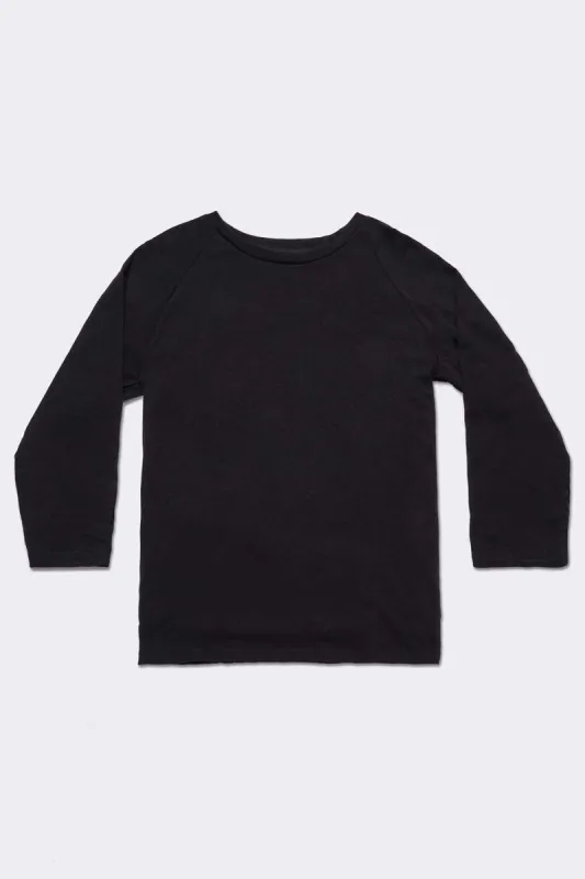 Men's Organic Raglan in Black sold by Harvest and Mill