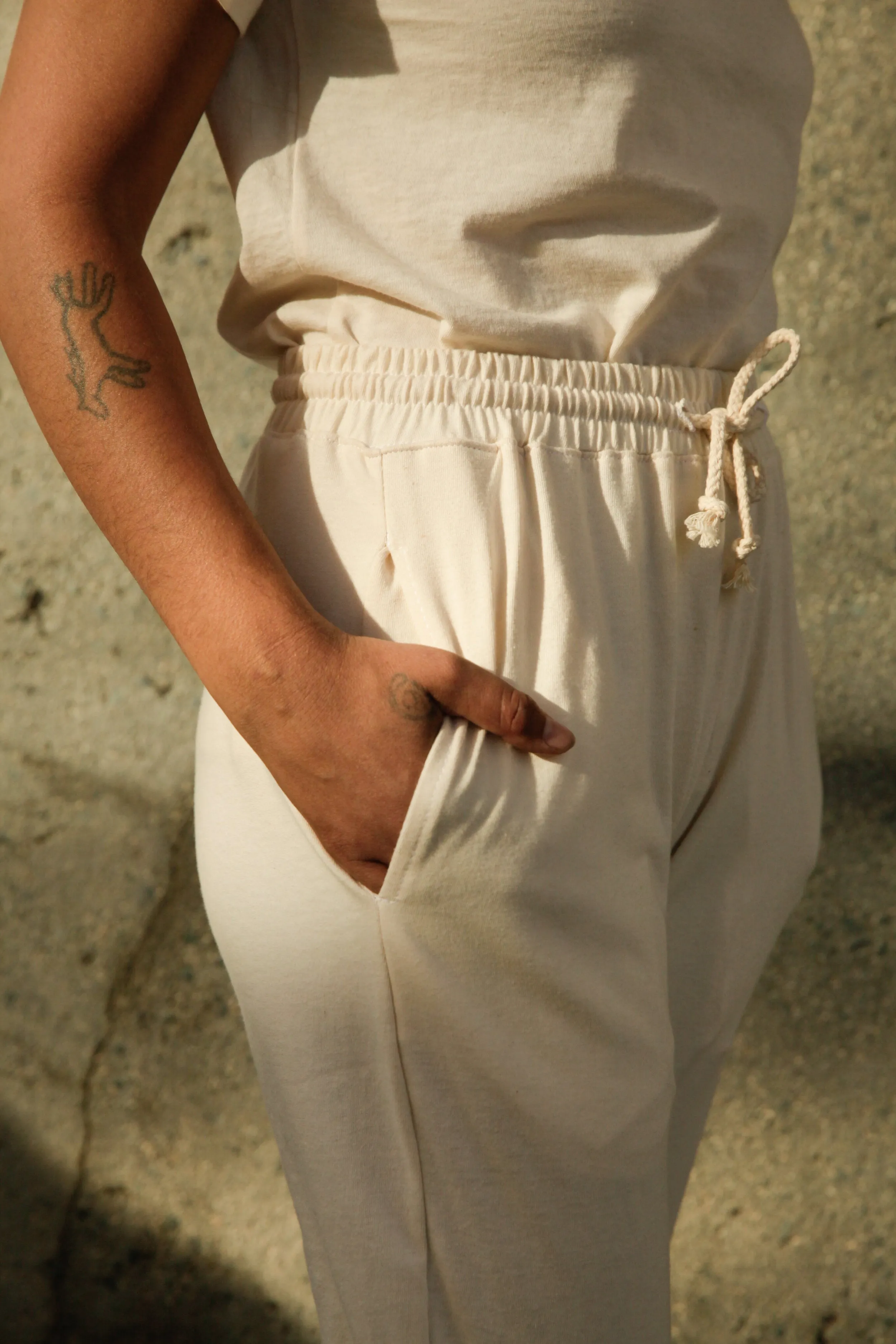 Women's Organic Jogger Pants in Natural sold by Harvest and Mill product image thumbnail 3