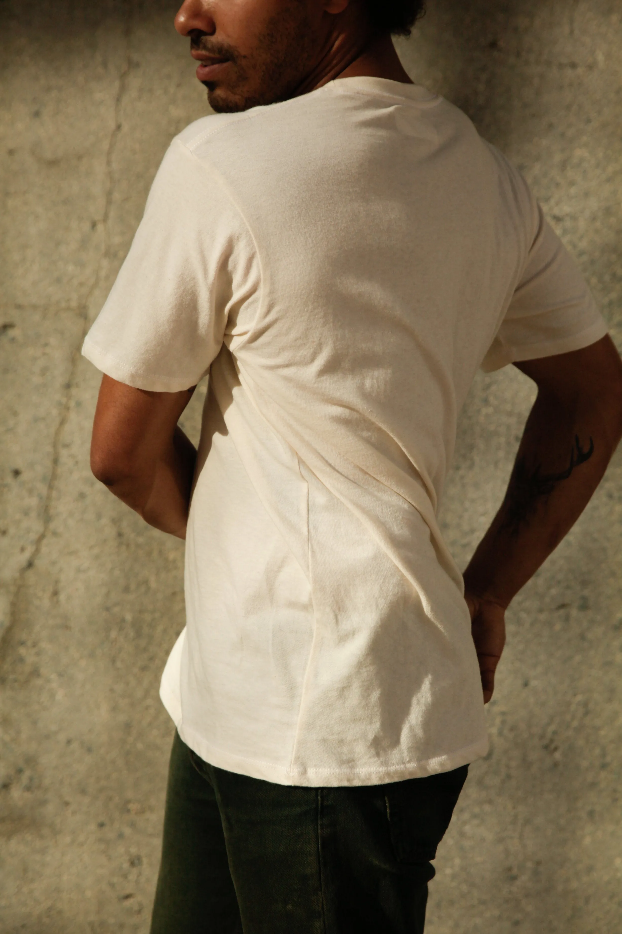 Men's Organic Crew Tee in Natural sold by Harvest and Mill product image thumbnail 3