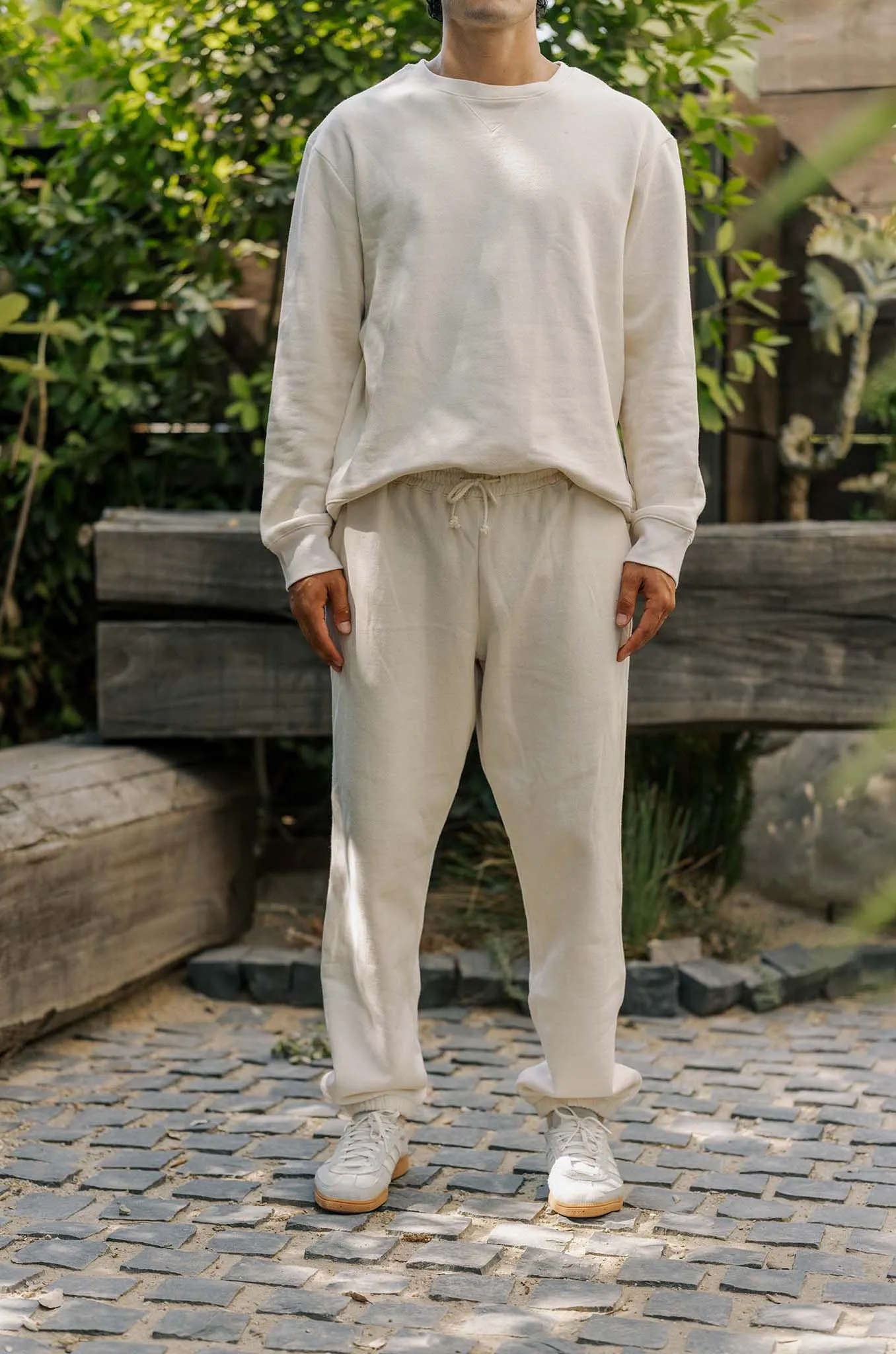 Men's Organic Heavyweight Fleece Sweatpants in Natural sold by Harvest and Mill product image thumbnail 2
