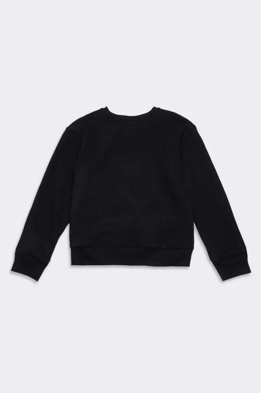 Women's Organic Heavyweight Crew Sweatshirt in Black sold by Harvest and Mill