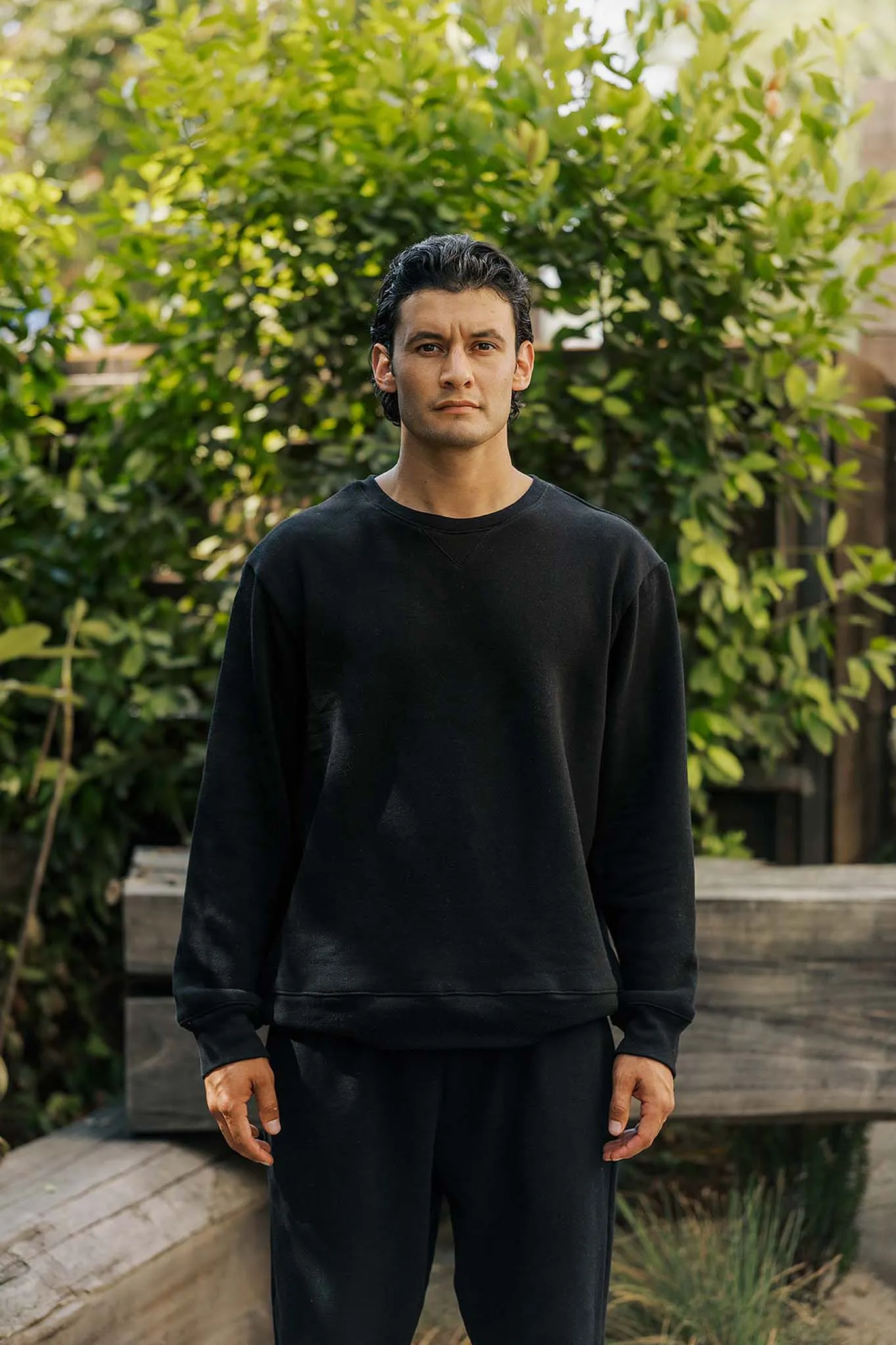 Men's Organic Heavyweight Crew Sweatshirt in Black sold by Harvest and Mill product image thumbnail 2