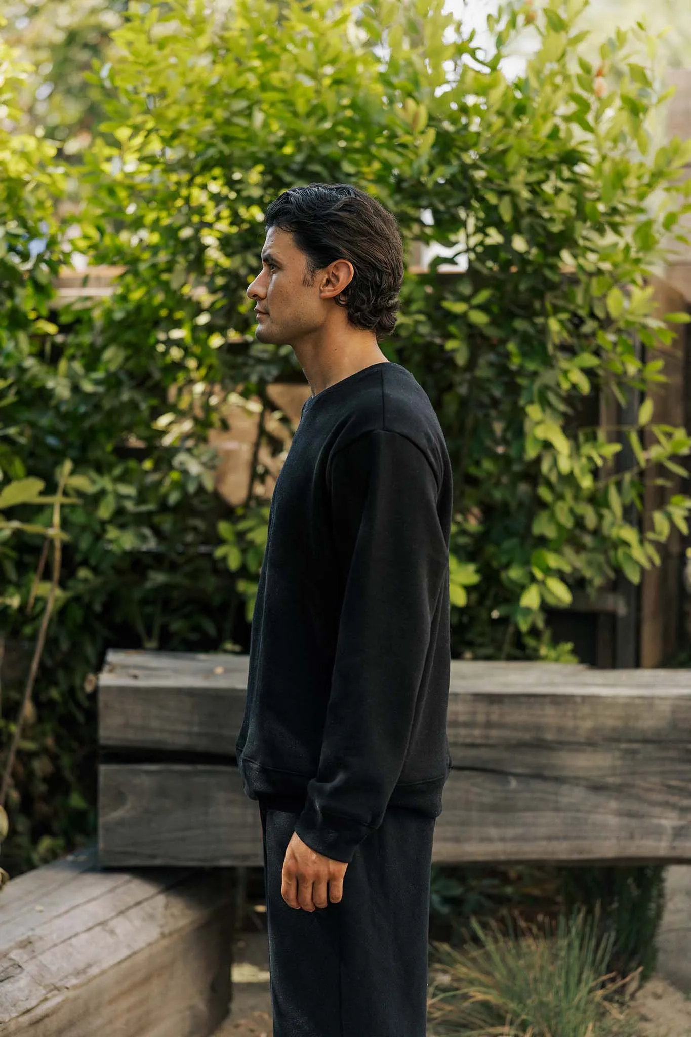 Men's Organic Heavyweight Crew Sweatshirt in Black sold by Harvest and Mill product image thumbnail 5