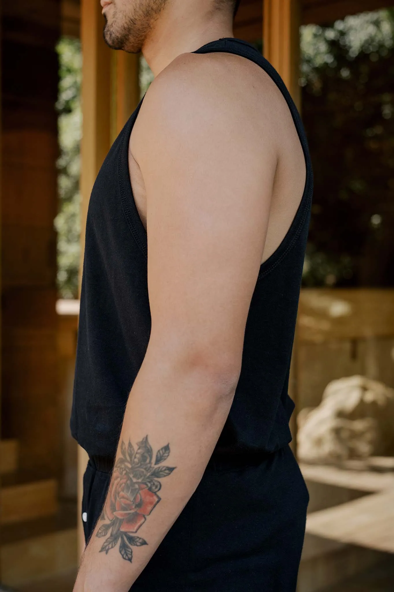 Men's Organic Tank Top in Black sold by Harvest and Mill product image thumbnail 3