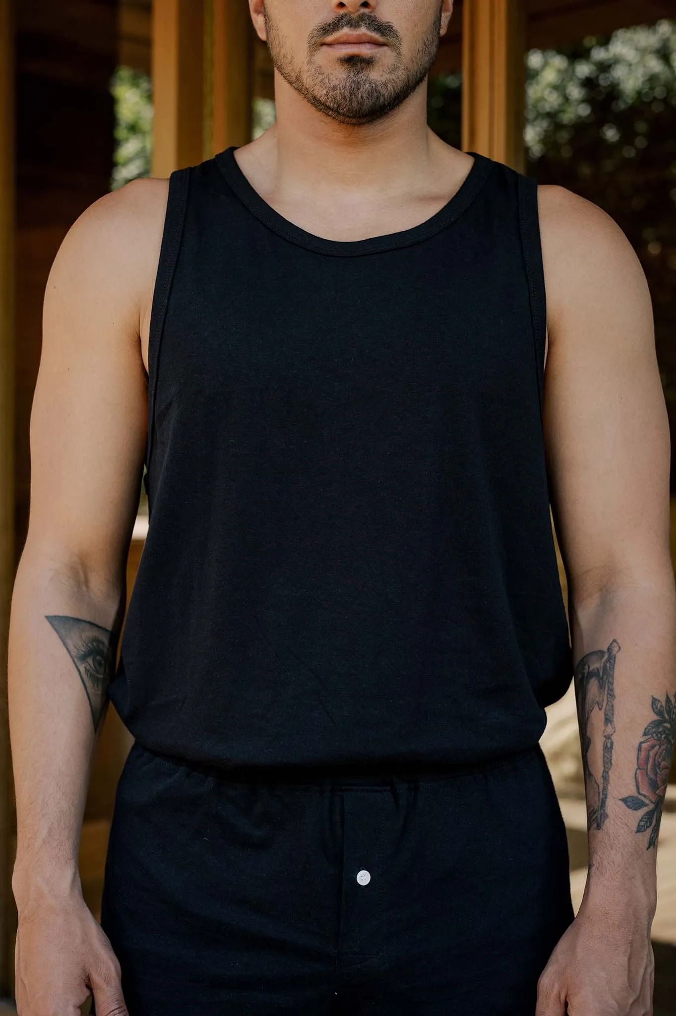 Men's Organic Tank Top in Black sold by Harvest and Mill product image thumbnail 2