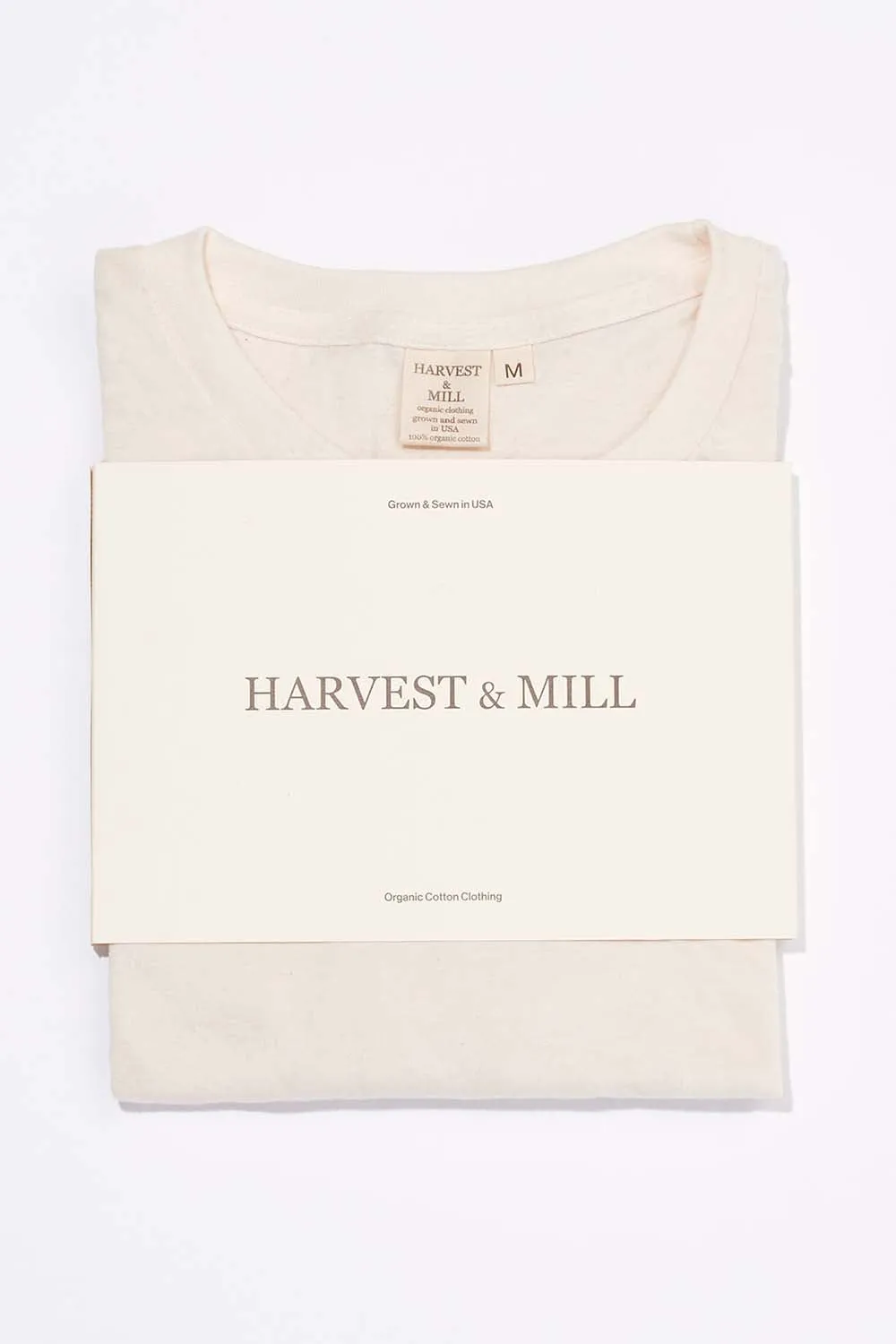 Men's Organic V-Neck Tee in Natural sold by Harvest and Mill product image thumbnail 5