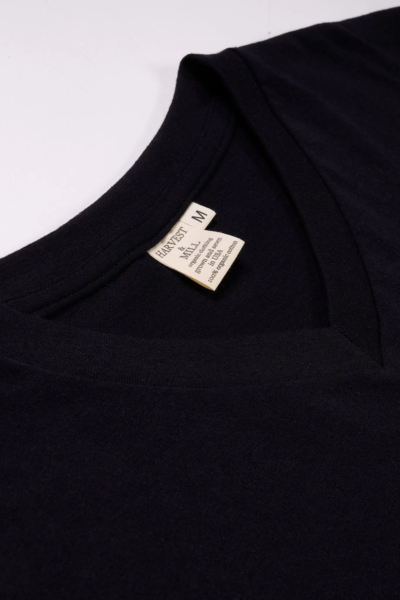 Men's Organic V-Neck Tee in Black sold by Harvest and Mill product image thumbnail 4