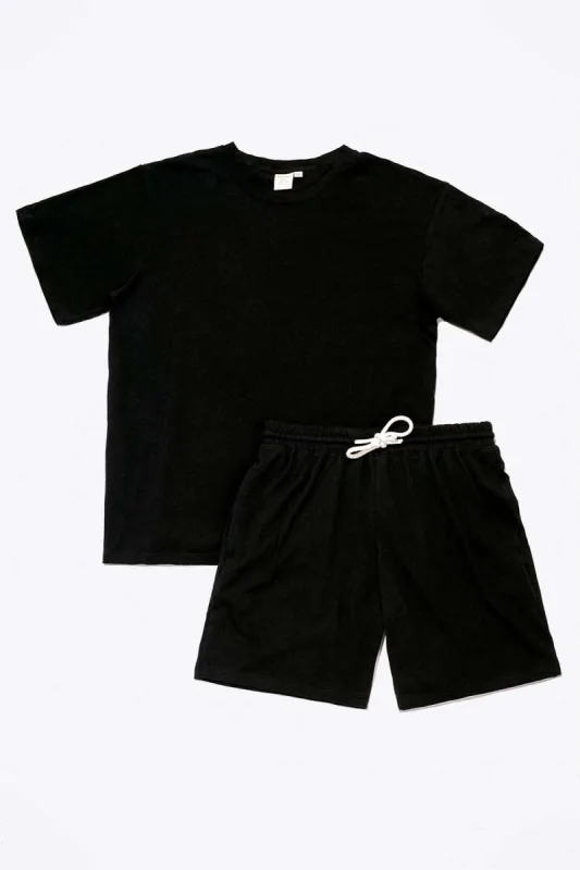 Women's Organic Black Pack: Athletic Shorts + Unisex Style Tee sold by Harvest and Mill