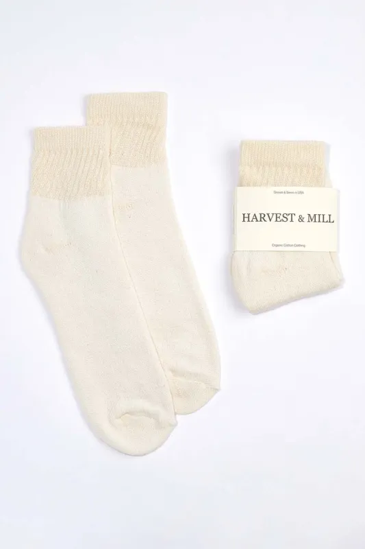 Women's Organic Cotton Socks Natural-White Ankle sold by Harvest and Mill