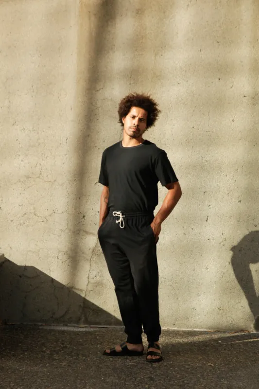 Men's Organic Jogger Pants in Black sold by Harvest and Mill