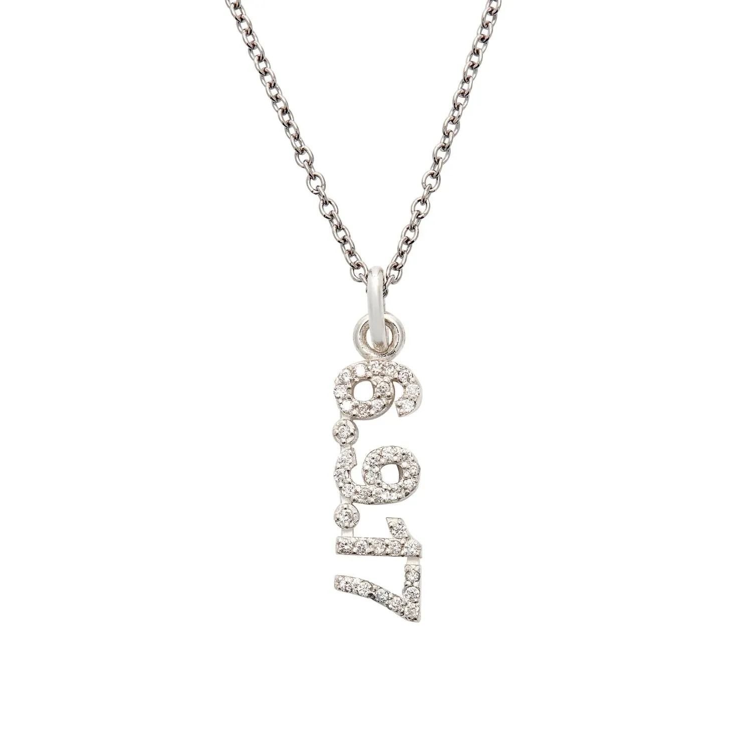 Sterling Silver Pavé Date Necklace sold by Tiny Tags
