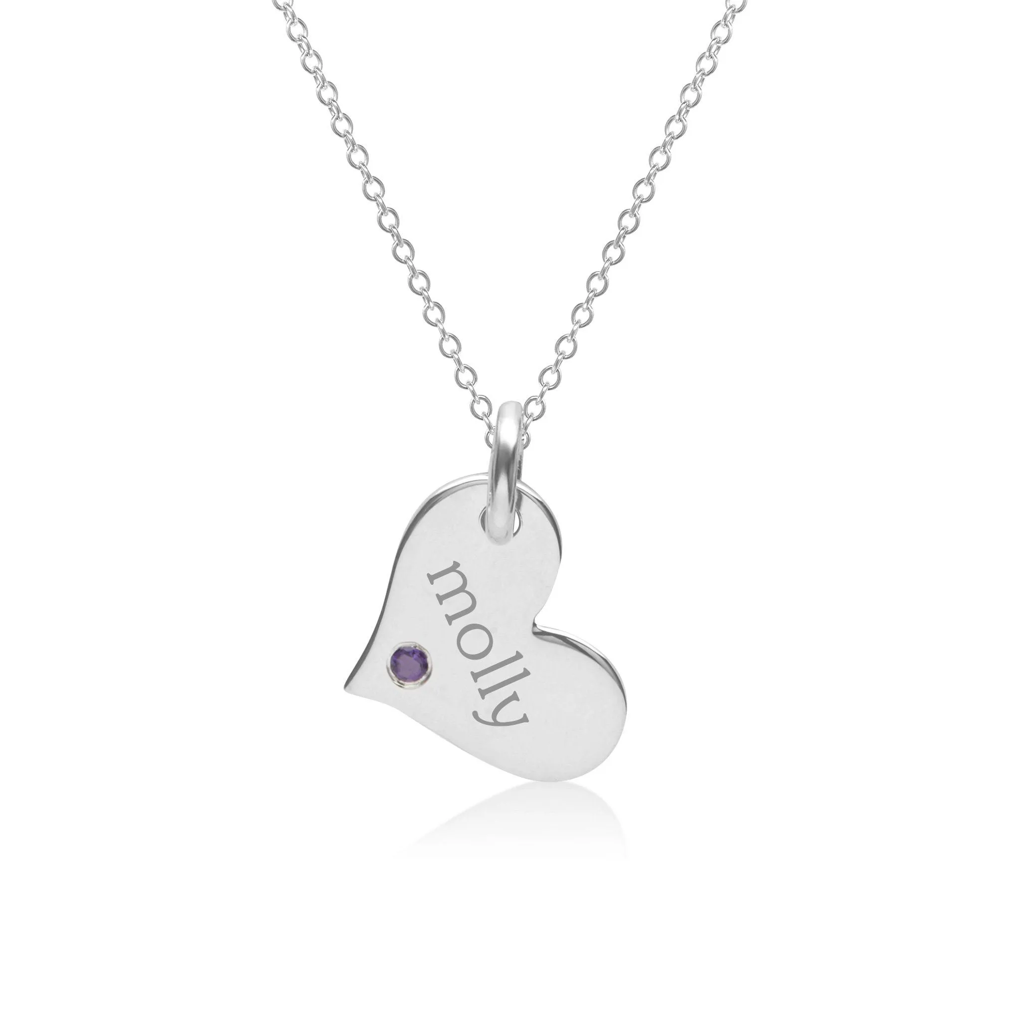 14k Gold Heart Necklace with Birthstone sold by Tiny Tags product image thumbnail 4