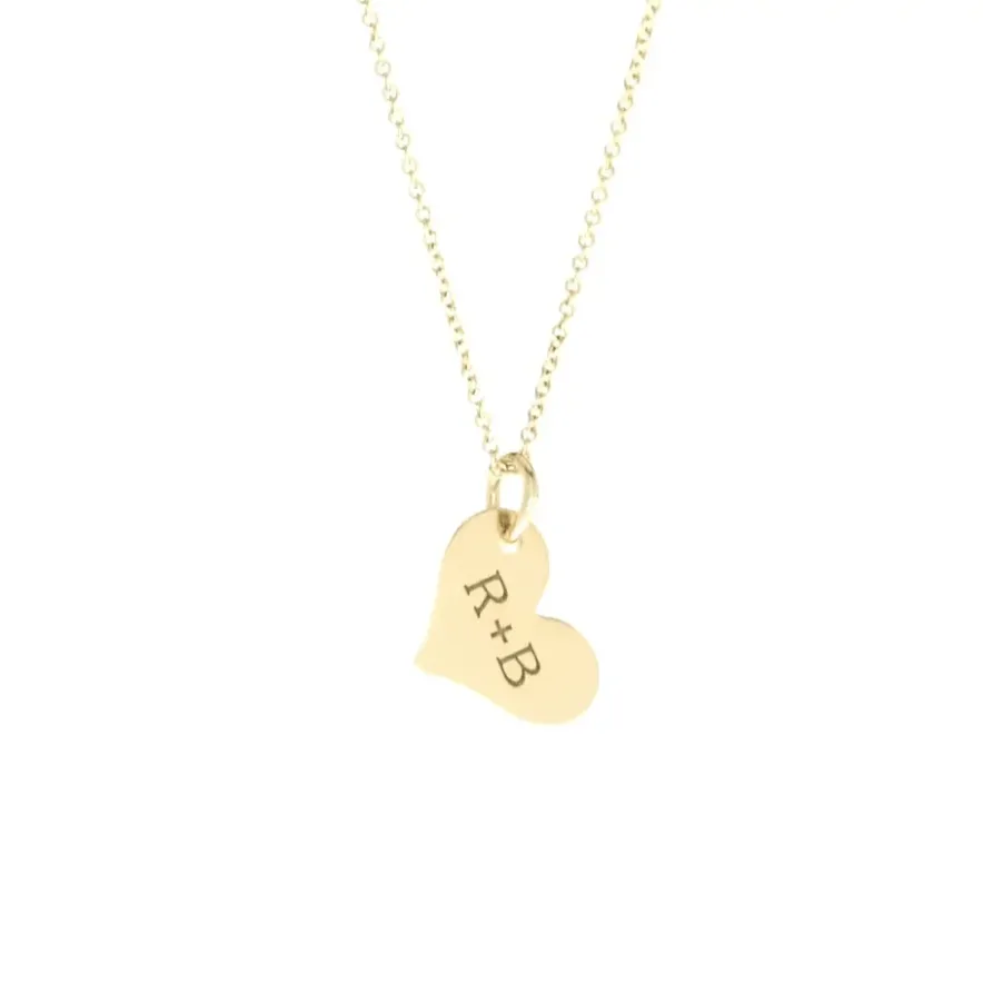14k Gold Heart Necklace with Birthstone sold by Tiny Tags product image thumbnail 5