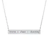 Personalized Skinny Bar Birthstone Necklace - 2 Stones sold by Tiny Tags