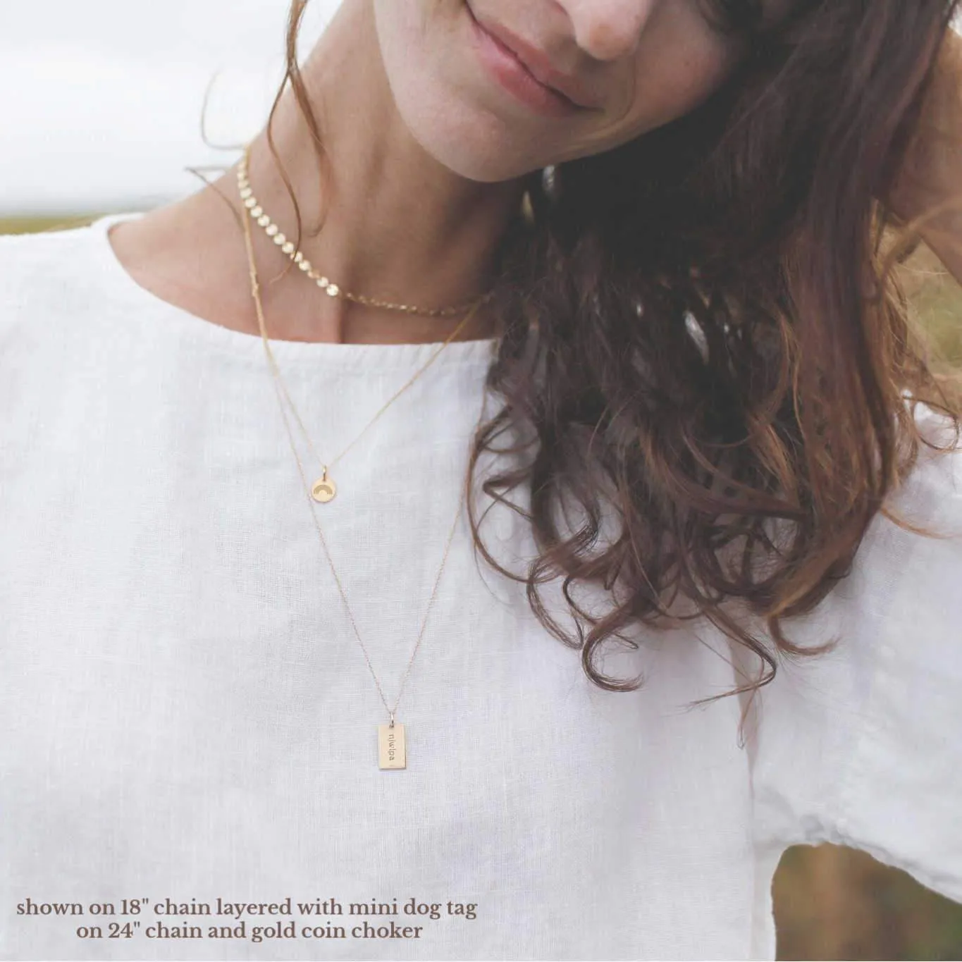 Gold Engravable Rainbow Necklace sold by Tiny Tags product image thumbnail 2