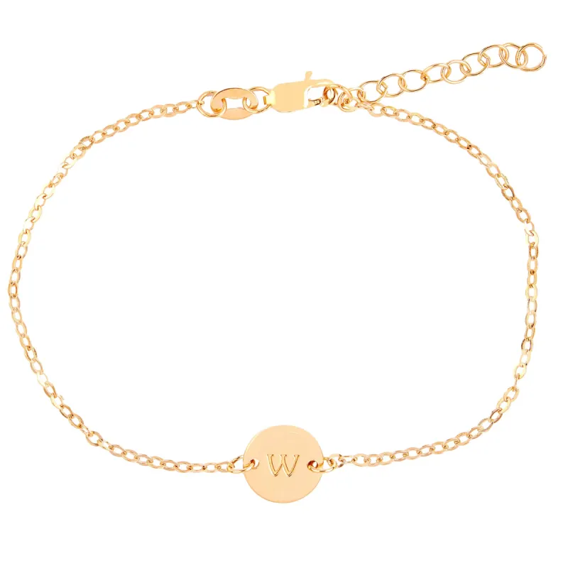 14k Gold Initial Chain Bracelet sold by Tiny Tags